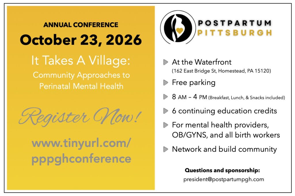 Postpartum Pittsburgh Annual Conference October 23